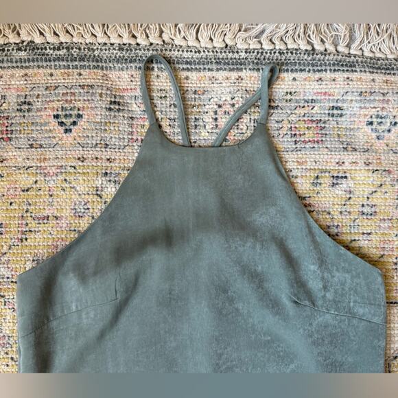 Soprano High Neck Shift Midi Dress in Sage Green Women’s size Small Racer Back - Picture 3 of 8